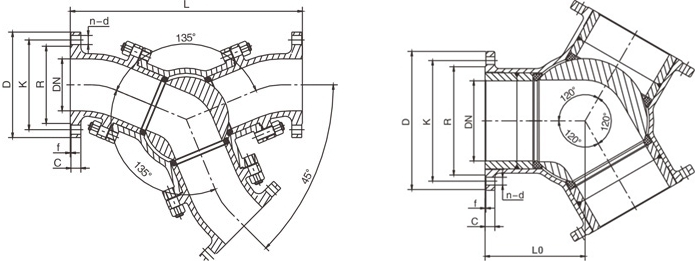 雙相鋼Y型三通球閥